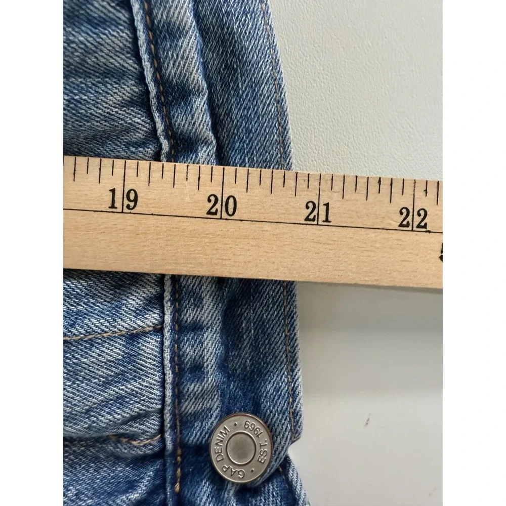 GAP Denim Sherpa Lined Womens Jean Trucker Snap Jacket Retro Size‎ Small